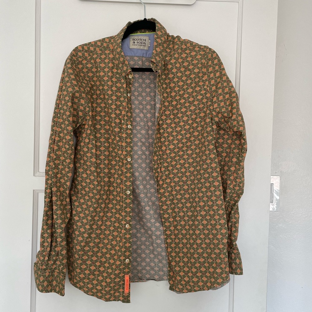 Men's yellow scotch & soda longsleeve button down